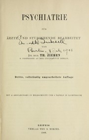Cover of: Psychiatrie für Ärzte und Studierende by Th Ziehen