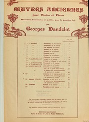 Cover of: Oeuvres anciennes pour violon et piano, recueillies, harmonisées et publiées pour la première fois