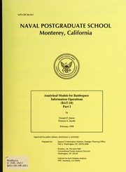 Cover of: Analytical models for battlespace information operations (BAT-10) by Donald Paul Gaver