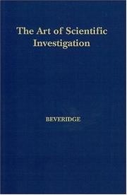 Cover of: The Art of Scientific Investigation