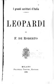 Cover of: Leopardi
