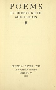 Cover of: Poems. by Gilbert Keith Chesterton