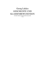 Cover of: Geschichte und Klassenbewusstsein: Werke Band 2