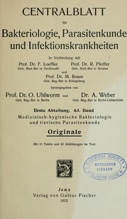 Cover of: Centralblatt für Bakteriologie, Parasitenkunde und Infektionskrankheiten by 