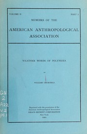 Cover of: Weather words of Polynesia by William Churchill