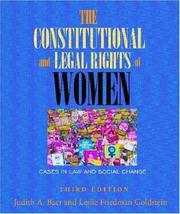 Cover of: The constitutional and legal rights of women: cases in law and social change
