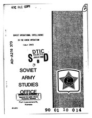 Cover of: Soviet Operational Intelligence In The Kursk Operation