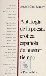 Cover of: Antología de la poesía erótica española de nuestro tiempo