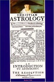 Cover of: Christian Astrology, Books 1 and 2 by Lilly William