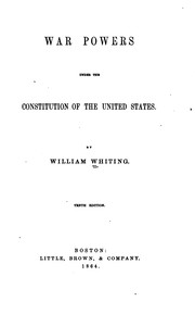 Cover of: War powers under the Constitution of the United States.