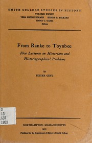 Cover of: From Ranke to Toynbee by Pieter Geyl