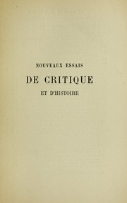 Cover of: Nouveaux essais de critique et d'histoire