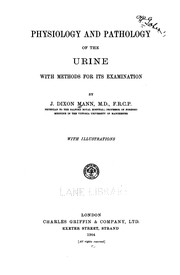 Cover of: Physiology and pathology of the urine