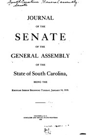 Cover of: Journal of the Senate of the State of South Carolina