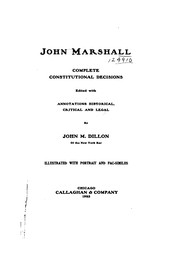 Cover of: John Marshall, complete constitutional decisions