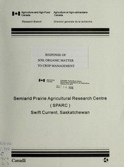 Cover of: Response of soil organic matter to crop management