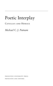 Cover of: Poetic interplay: Catullus and Horace