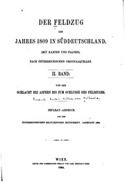 Cover of: Der feldzug des jahres 1809 in Süddeutschland.