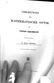 Cover of: Vorlesungen über mathematische Physik. by G. Kirchhoff
