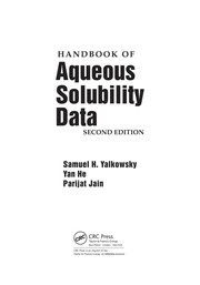 Handbook of aqueous solubility data by Samuel H. Yalkowsky