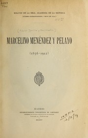 Cover of: Marcelino Menéndez y Pelayo (1856-1912) by Adolfo Bonilla y San Martín