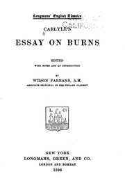 Cover of: Carlyle's essay on Burns