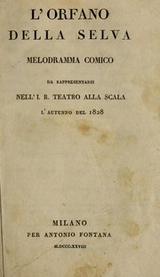 Cover of: L'orfano della selva by Carlo Coccia