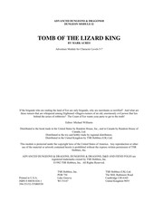 Cover of: Tomb of the Lizard King  (Advanced Dungeons & Dragons/AD&D Module I2) by Mark Acres