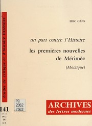 Cover of: Un pari contre l'histoire: les premières nouvelles de Mérimée (Mosaïque)