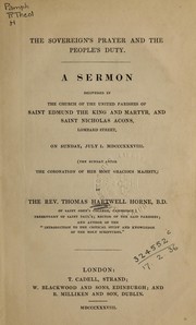Cover of: The sovereign's prayer and the people's duty by Thomas Hartwell Horne