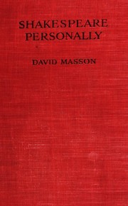 Cover of: Shakespeare personally by David Masson