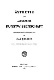 Cover of: Ästhetik und allgemeine Kunstwissenschaft in den Grundzg̈en dargestellt