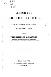 Cover of: Choephoroi