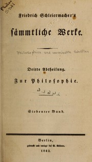 Cover of: Philosophische und vermischte Schriften