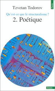 Cover of: Qu'est-ce que le structuralisme ?. Poétique, tome 2