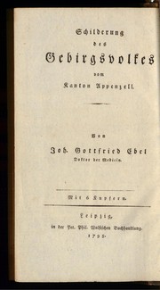 Cover of: Schilderung des Gebirgsvolkes vom Kanton Appenzell