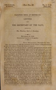 Cover of: Floating dock at Brooklyn: letter from the Secretary of the Navy, respecting the floating dock at Brooklyn