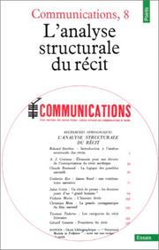 Cover of: L'Analyse structurale du récit by 
