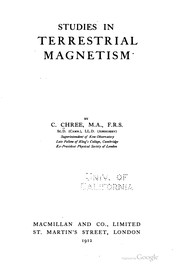 Cover of: Studies in terrestrial magnetism