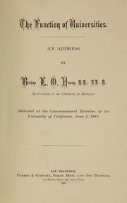 Cover of: The function of universities: an address