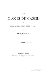 Cover of: Les gloses de Cassel : le plus ancien texte