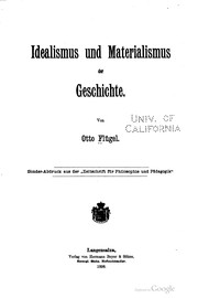 Cover of: Idealismus und Materialismus der Geschichte.