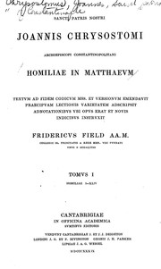 Cover of: Homiliae in Matthaevm