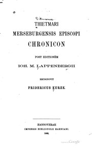 Cover of: Thietmari Merseburgensis episcopi Chronicon