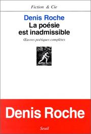 Cover of: La poésie est inadmissible