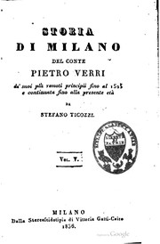 Cover of: Storia di Milano by Pietro Verri