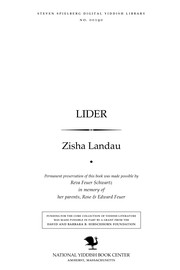 Cover of: Lider by Zisha Landau