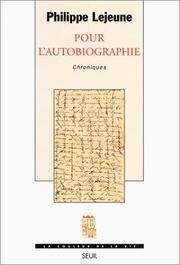 Cover of: Pour l'autobiographie: chroniques