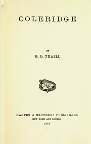 Cover of: Coleridge by H. D. (Henry Duff) Trail