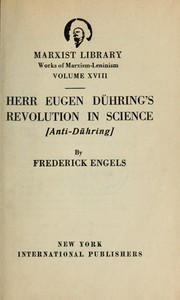 Cover of: Herr Eugen Dühring's revolution in science: [Anti-Dühring]